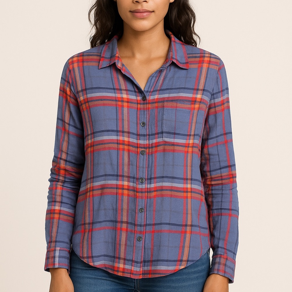 Lucky Brand Plaid Button Down Shirt Size L Soft Lightweight Flannel